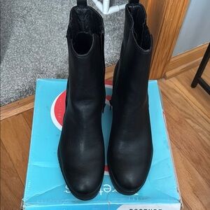 Black Leather Ankle Boots